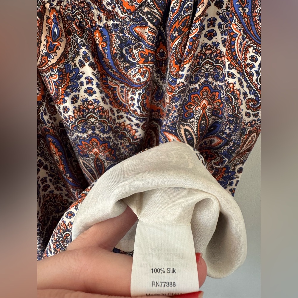 J Crew Silk Paisley Ruffle Mini Dress - Picture 6 of 7